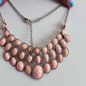 Peach layered bubble necklace